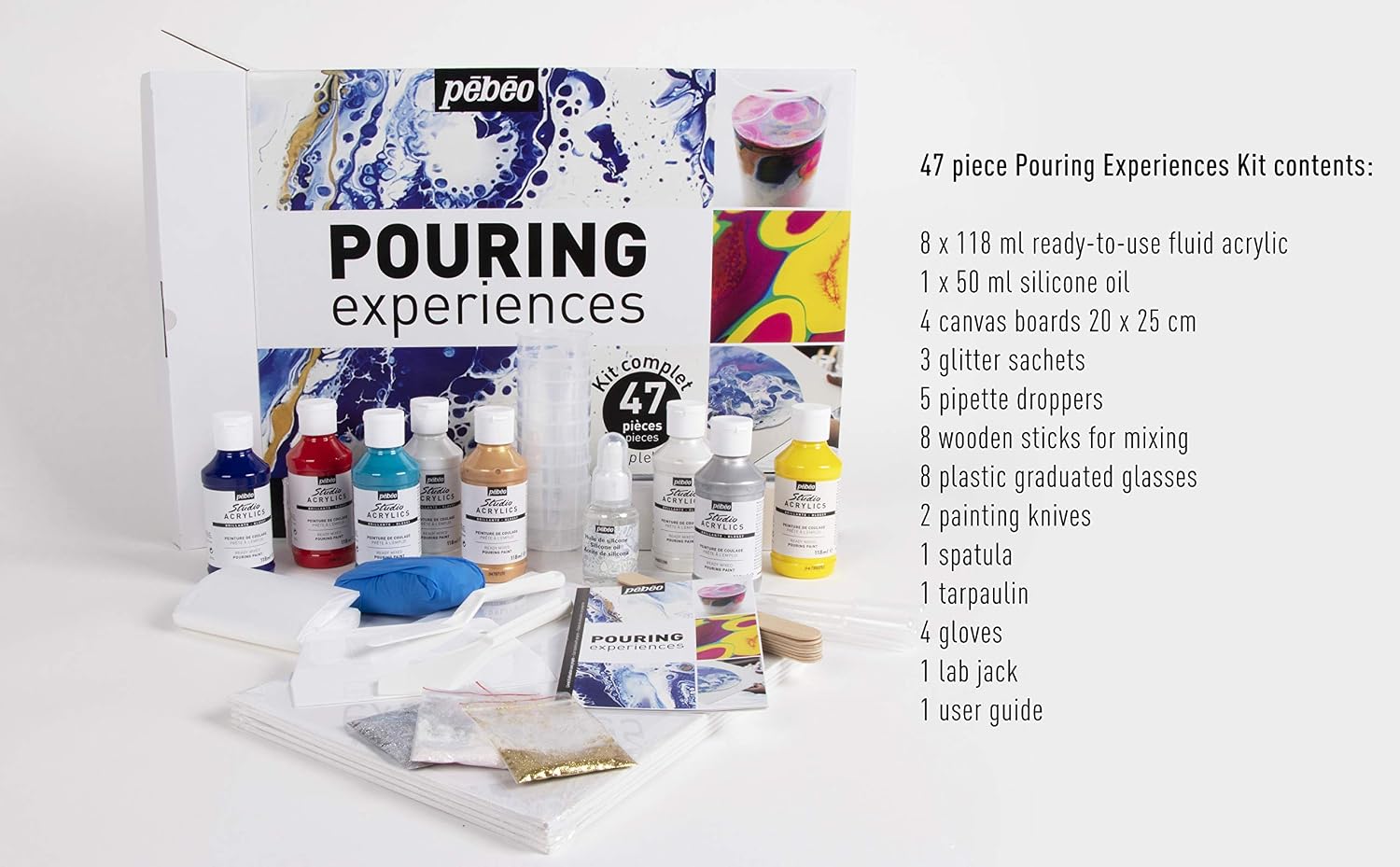 Pebeo 524600 Pouring KIT, Mixed, 47 Pieces - Image 4
