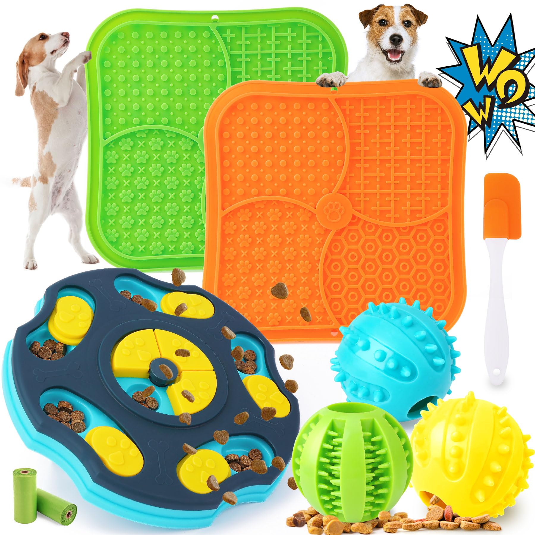 Photo 1 of Forfon 9 Pack All-Around Dog Puzzle Toy Set -Mentally Stimulating Dog Enrichment Toys for Small to Medium Smart Dogs, Includes Dog Lick Mat with Suction Cups