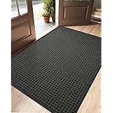 DEXI Front Entryway Door Mat Non Slip 48x72, Large Double Entry Way Mats Inside Entrance Low Profile, Welcome Doormat Dirt Trapper for Garage House Floor Home Porter Hall Backdoor Area, Dark Grey