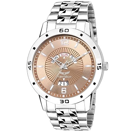 Vermillion Mens Analogue Brown Dial Stainless Steel Watch