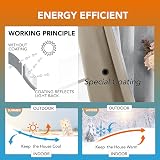 Deconovo Faux Linen Full Blackout Curtains Eyelet Energy Saving Blue Gray view 4