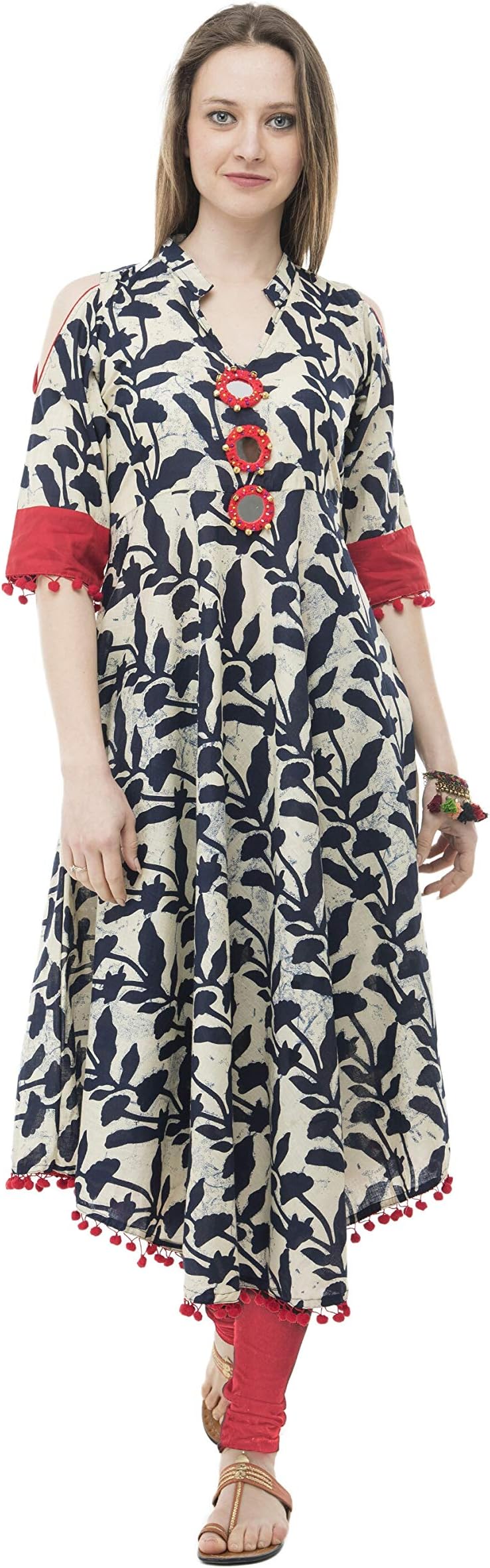 AnjuShree Choice Women Stitched Printed Cotton Anarkali Kurti Kurta