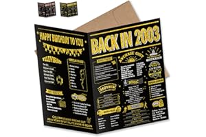 InstaDecor 21st Birthday Card Gifts for Him and Her, Happy and Funny Birthday Cards, 8x10 inch Print for Party Supplies Centerpieces, Gold Laser