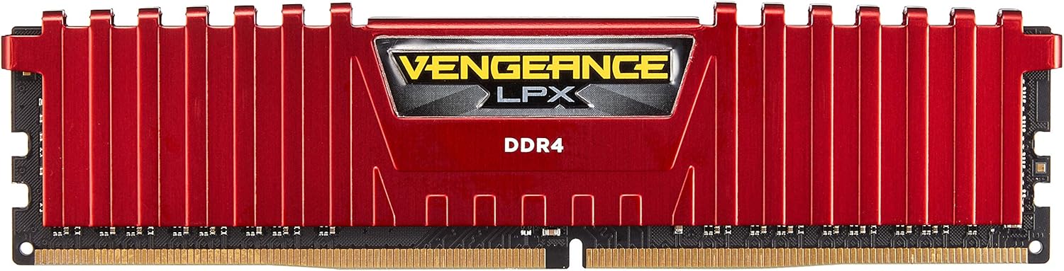 Corsair Vengeance LPX 16GB (2x8GB) DDR4 DRAM 2666MHz (PC4-21300) C16 Memory Kit - Red (CMK16GX4M2A2666C16R)