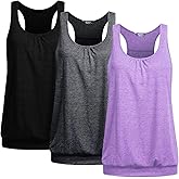 Beyove 3 Pack Banded Bottom Workout Tops for Women Tummy Flattering Yoga Tank Tops Plus Size Racerback Athletic Gym Shirts