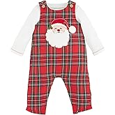 Mud Pie unisex-baby Mud Pie Santa Tartan Longall Set