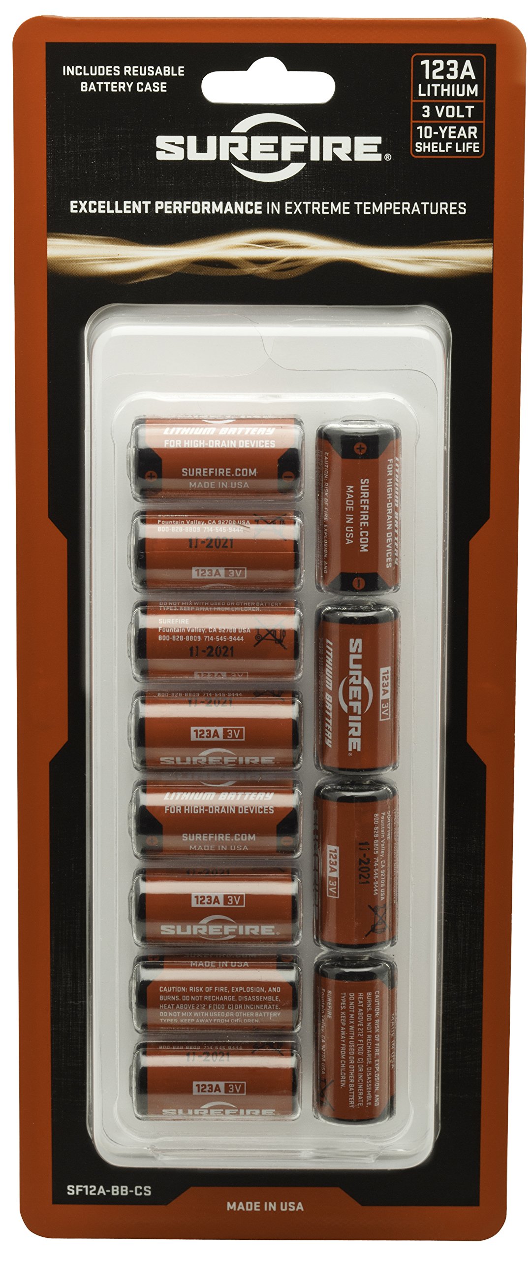 SureFire 12 Pack Carded 123A Lithium Batteries