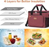 Lifewit Lunch Bag 24L Insulated Cooler Burgundy 40 Cans Soft Tote view 2