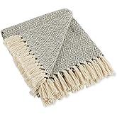 DII Global, Fields of Diamond Woven Throw, 50x60, Mineral