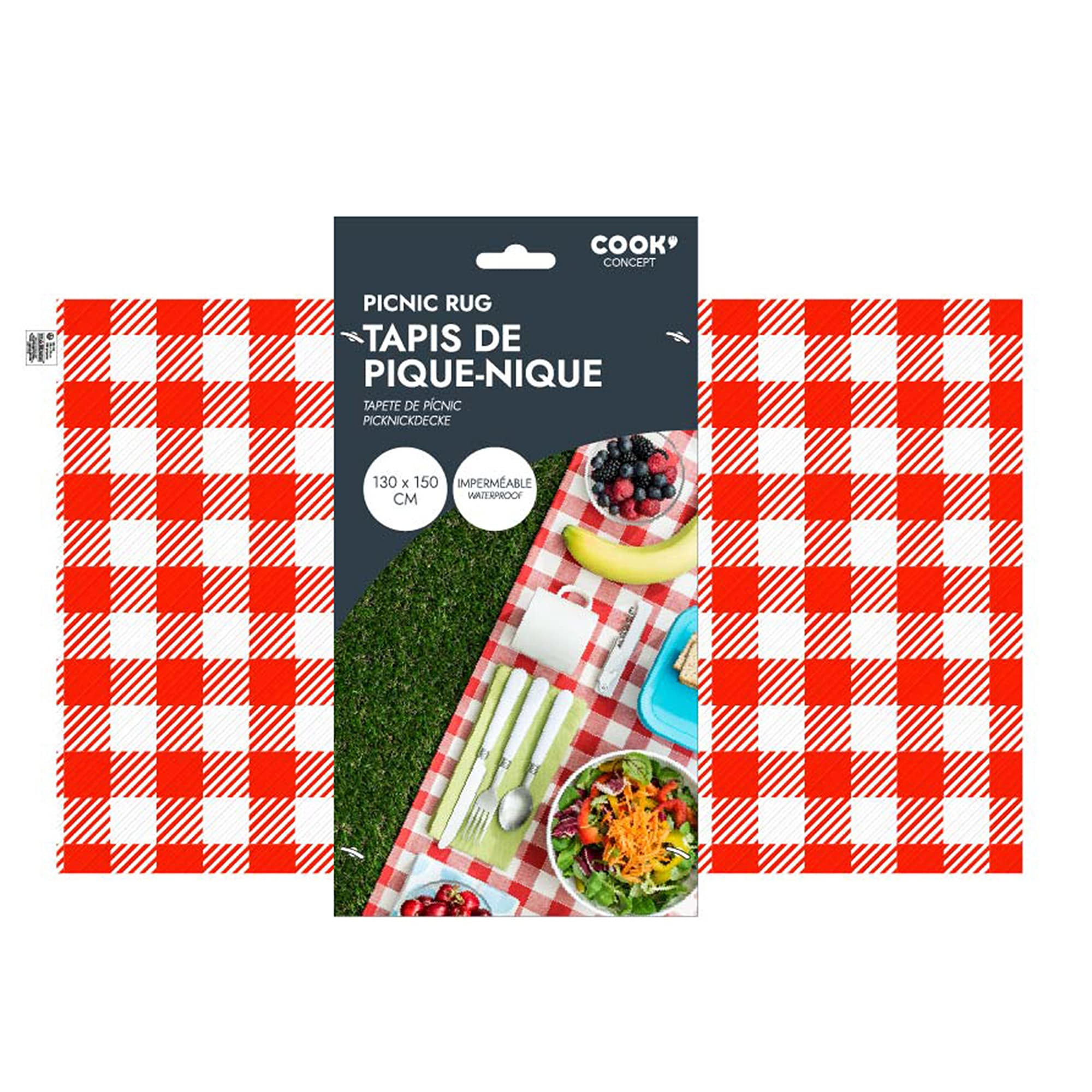 JET LAG VO1454 Picnic Mat 150 x 130 cm for Leisure Accessories Travel Equipment Textile Polyester 150.00 x 130.00 x 0.30 cm