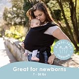 Sleepy Wrap Baby Carrier Newborn to Toddler Black 7-35 lbs 3-15 kg view 3