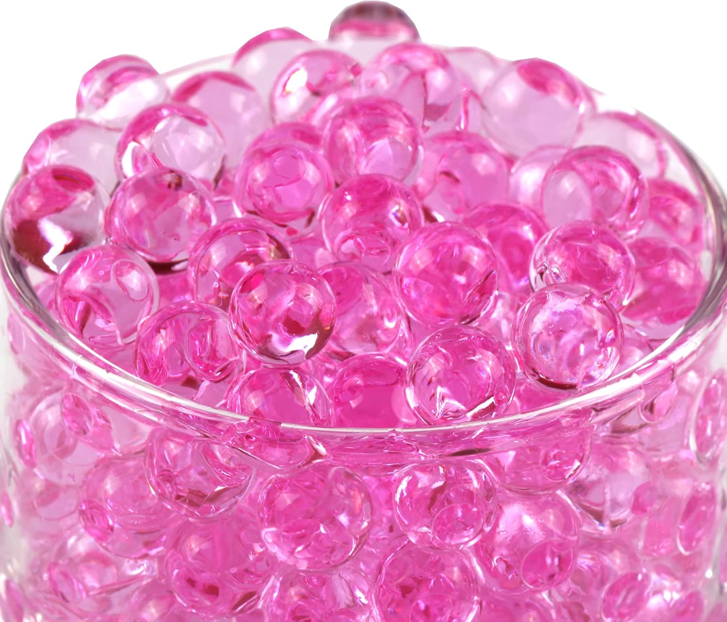 Vase Fillers - BYMORE 40000 Clear Water Gel Jelly Beads Vase Filler Beads,Vase Fillers for Candle Making, Wedding Centerpiece, Floral Arrangement (Rose Pink)