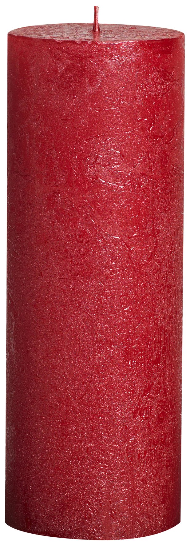 Bolsius Tall Textured Pillar Candle in "Metallic Red"
