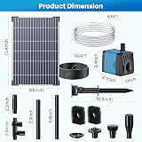 Biling 12W Solar Water Pump 450L/H with 4 Nozzles Filter Tubing view 7