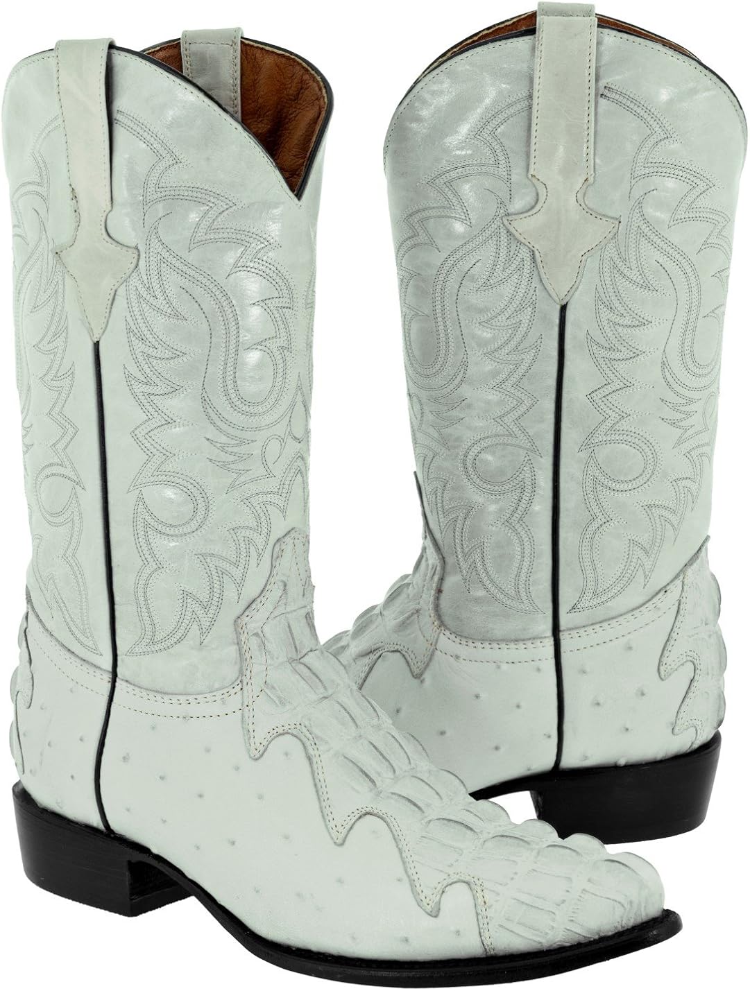 white crocodile boots