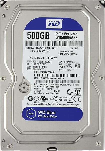 Western Digital Wd5000aakx Caviar Blue Disques Dur 3 5 Serial Ata Amazon Fr Informatique