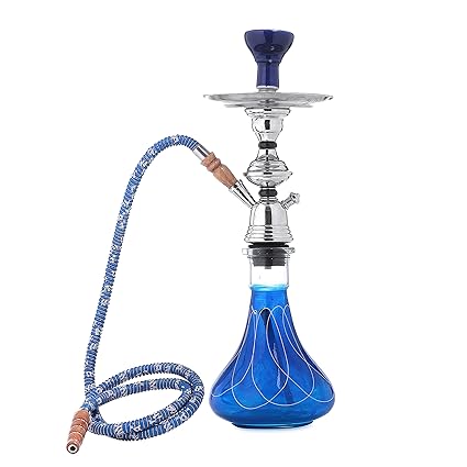 Suttalife Premium Quality Retro Party Canadian Egyptian Heighted Sheesha Hookah Blue Colour 20 Inches Height