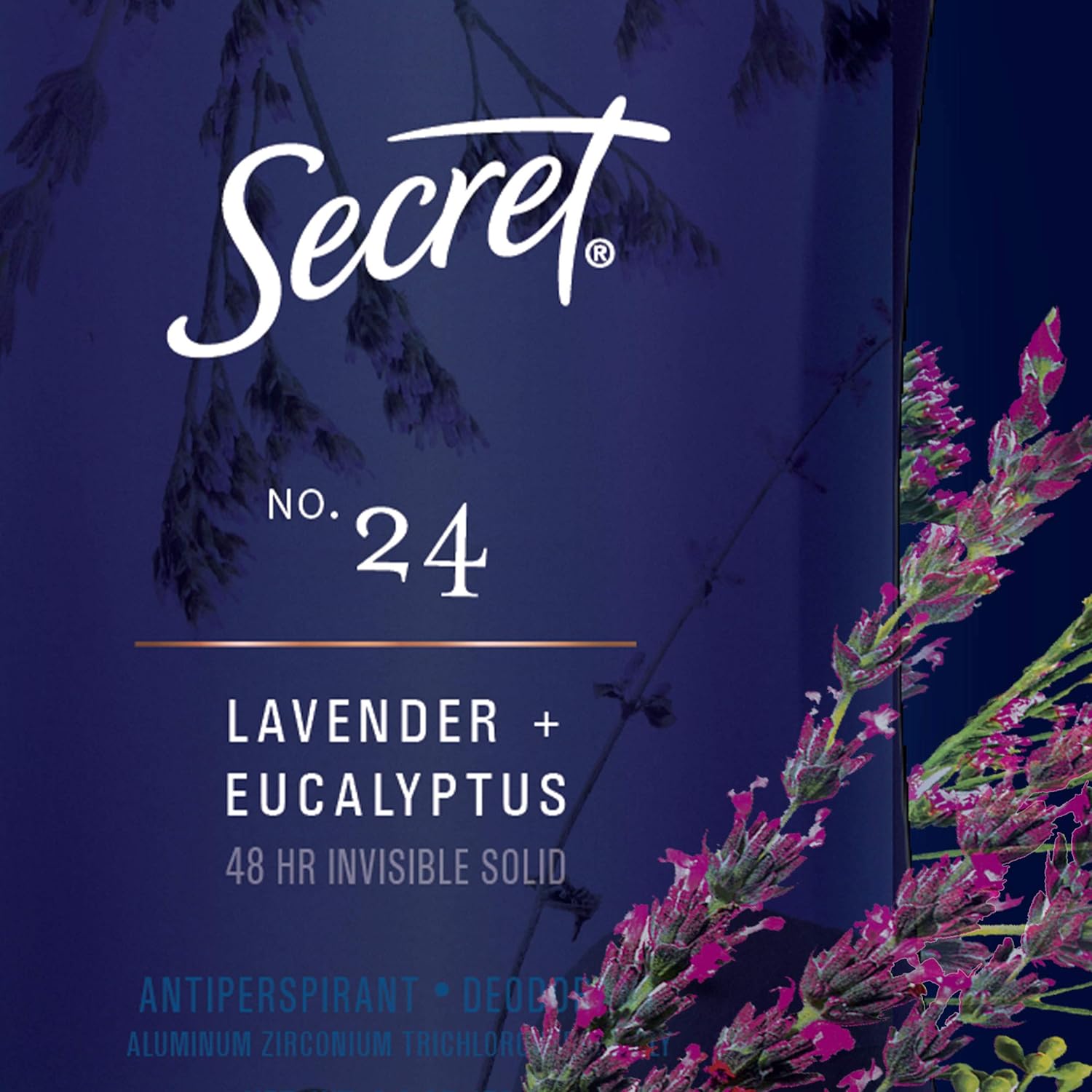Secret Antiperspirant Deodorant for Women With Pure Essential Oils, Paraben Free, Lavender & Eucalyptus Scent, 2.6 Oz : Beauty