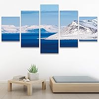 SIGNWIN 5 Panel Canvas Wall Art Modern Art Expressive Landscape Modern Mountain Top Multicolor Photography for Home Decorations Ready to Hang - 60