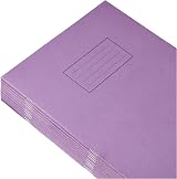 Silvine A4 Purple Exercise Book Pack of 10 80 Pages Ruled with Margin