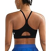 RUNNING GIRL Sports Bra for Women,Y Back Molded Cup Medium Impact Sports Bras with Sewn in Pads