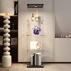 nifoti 4-Shelf LED Lights Glass Display