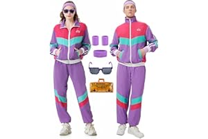 Antbutler 80s Tracksuit for Men Women Retro Windbreaker Set 80s 90s Outfit for Men 80s Track Suit for Couple 90s Shell Suit