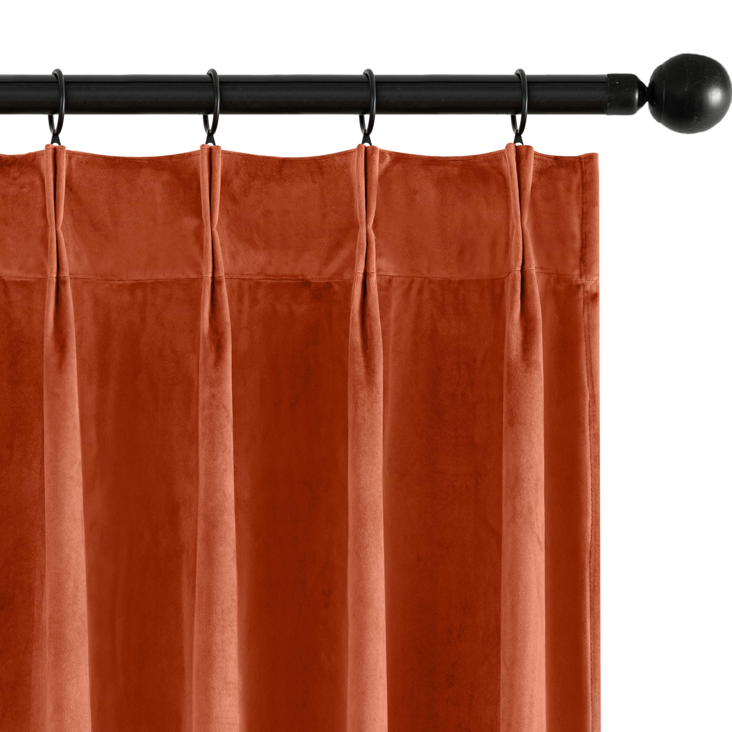 Photo 1 of MIULEE Terracotta Velvet Curtains 96 inches Long, Pinch Pleated Blackout Fall Drapes with Hooks, Thermal Insulated Pinch Pleat Panels for Bedroom Living Room, 2 Panels