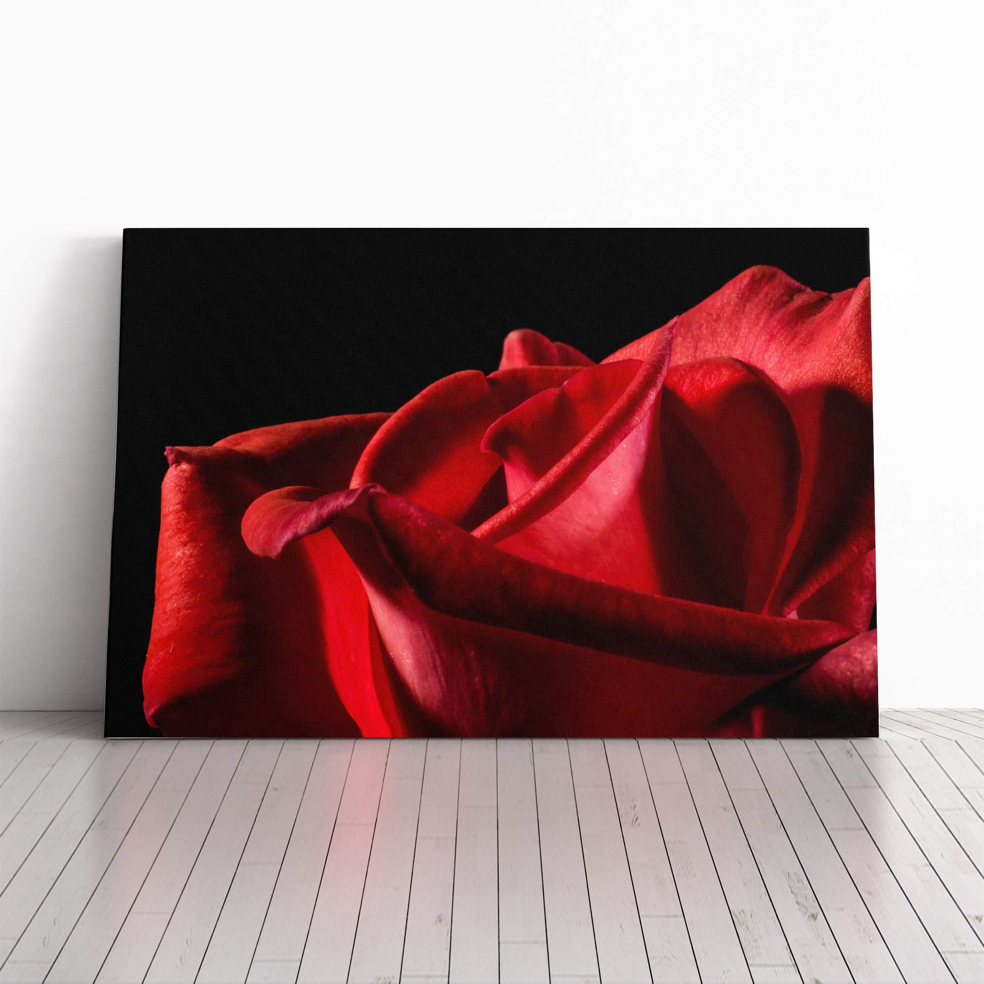 Flower Red Rose (5) Canvas Print | Gallery Wrapped 30mm Frame Wall Art | 20x14 inches | Ready to Hang | Modern Floral Picture | Living Room Bedroom Lounge Office