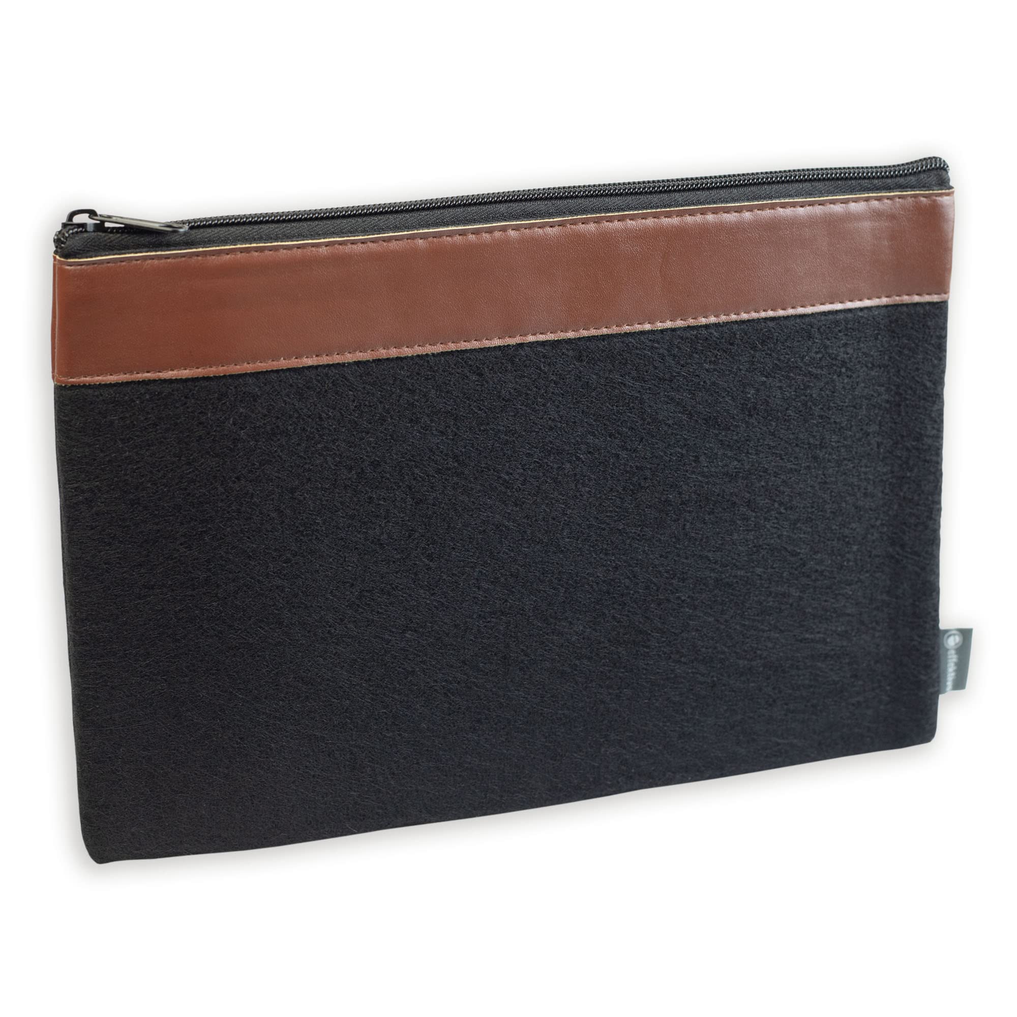 effektivo Bank Bag Felt Black Purse Cosmetic Bag Pen Case Tablet Bag Document Bag DIN A5
