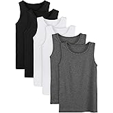 Cooraby 6 Pack Toddler Tank Top Kids Undershirts Soft Undershirt for Boys and Girls