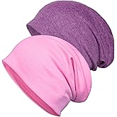 Senker Fashion Slouchy Beanie Hats for Women Men, Chemo Headwear Cotton Beanies Soft Lightweight Chemo Skull Cap Elastic
