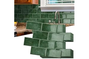 10 Sheets Thick Peel and Stick Backsplash for Kitchen,3D Subway Waterproof Self Adhesive Wall Tile Stick on Backsplash for Ki