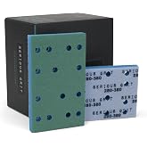 Serious Grit - 3x5 1/2" Foam Sanding Pads - 280-380 Grit Finish - 10 Pack | Fits Festool RTS 400 &amp; Mirka DEOS - 80x133mm Foam Sandpaper for Profile Sanding, Cabinetry, Paint, &amp; Moulding - Made in USA