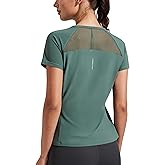 Pioneer Camp Women's Workout Tops Short Sleeve Athletic Shirts Moisture Wicking Quick Dry Mesh Back Yoga Tees for Running Gym