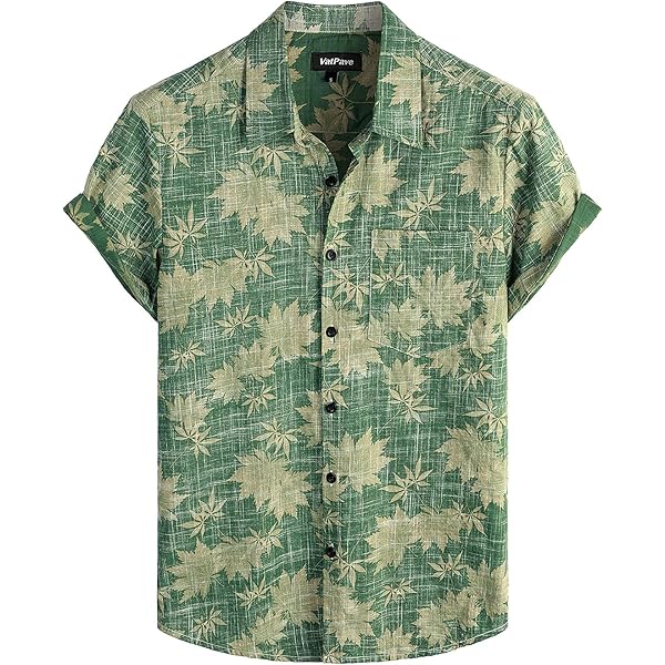 Ky's Original - Camisa Hawaiana De Manga Corta Para Hombre, Con Bolsillo Frontal, Estampado Hawaiano, Flor De Color Marrón Dorado Flor Marrón Dorado. XL
