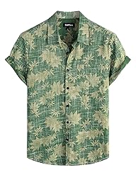 VATPAVE Mens Front Pocket Hawaiian Shirts Casual
