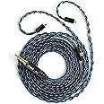KBEAR ST12 MMCX IEM Cable, in Ear Monitor Replacement Earbuds Earphone Cable, 8 Core 4N OFC Silver-plated HiFi Headphone Wire Extension Cord for TIN Audio T2 T3 Shure Earphones(Black-Blue, MMCX 3.5MM)