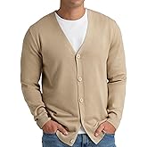 NITAGUT Mens Cardigan Sweater Vintage Striped V-Neck Long Sleeve Button Down Knitted Sweaters