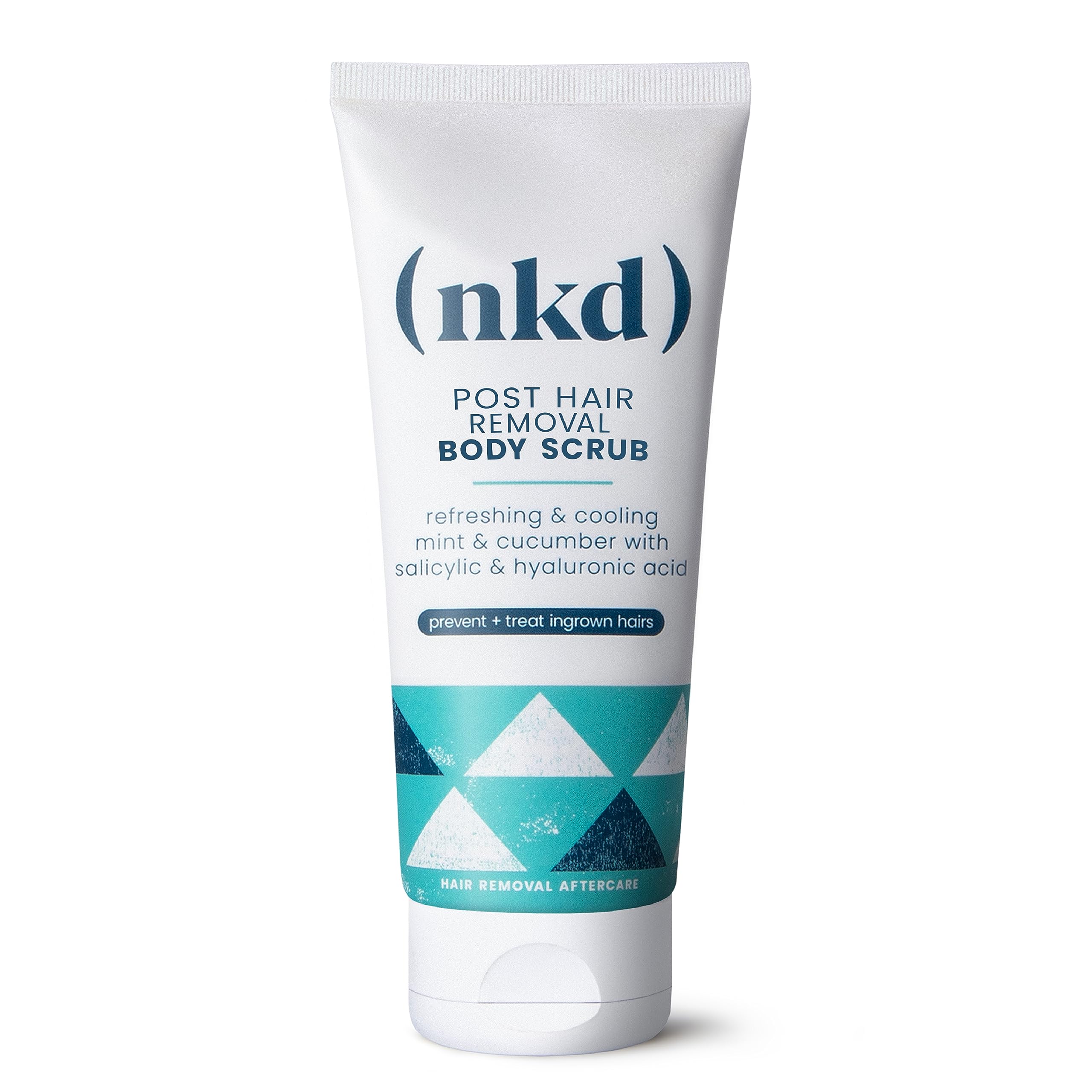 (nkd) Exfoliating Body Scrub - Smoothing Mint & Cucumber - Post-Waxing Exfoliator Treatment for Ingrown Hair - Body Scrub for Pubic Area - Waxing Exfoliant - 200g