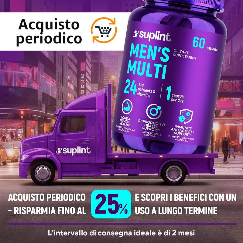 Multivitaminico Uomo Alta Potenza – 60 Capsule – Complesso Completo A-Z