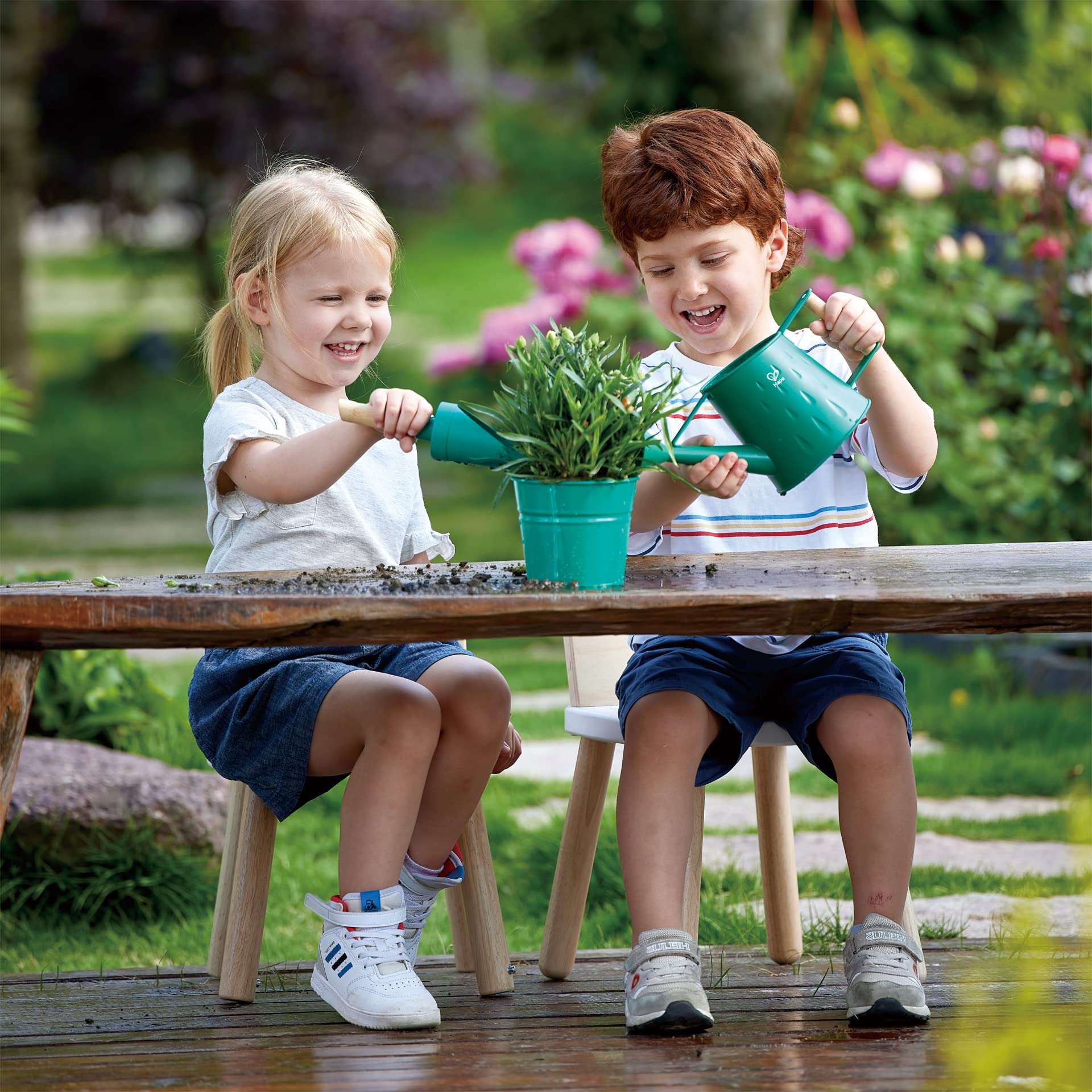 Hape Gardening Tool Set | Flower Garden Kit and STEM Toy, for Kids Ages 4+ Years