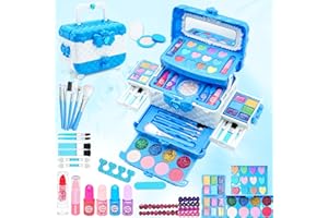 MRABBITOO Kids Makeup Kit for Girl - 57PCS Frozen Toys for Girls,Real Washable Makeup Little Girls Gift,Toddler Play Make Up Kids Toys Makeup Vanities for Princess Girls Children Age 4+ Christmas & Birthday Toy
