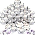 MTLEE 50 Pcs Wedding Candles Gift Favors for Guests 1 Oz Lavender Scented Soy Wax Aromatherapy Candle Favors for Bridal Shower Rustic Wedding Party Guests(Boho Floral)