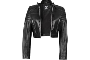 Decrum Cropped Leather Jacket – Real Lambskin Trendy Crop Womens Leather Jackets