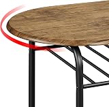 Yaheetech 3 Piece Modern Dining Table Set with Storage Rack Brown view 8