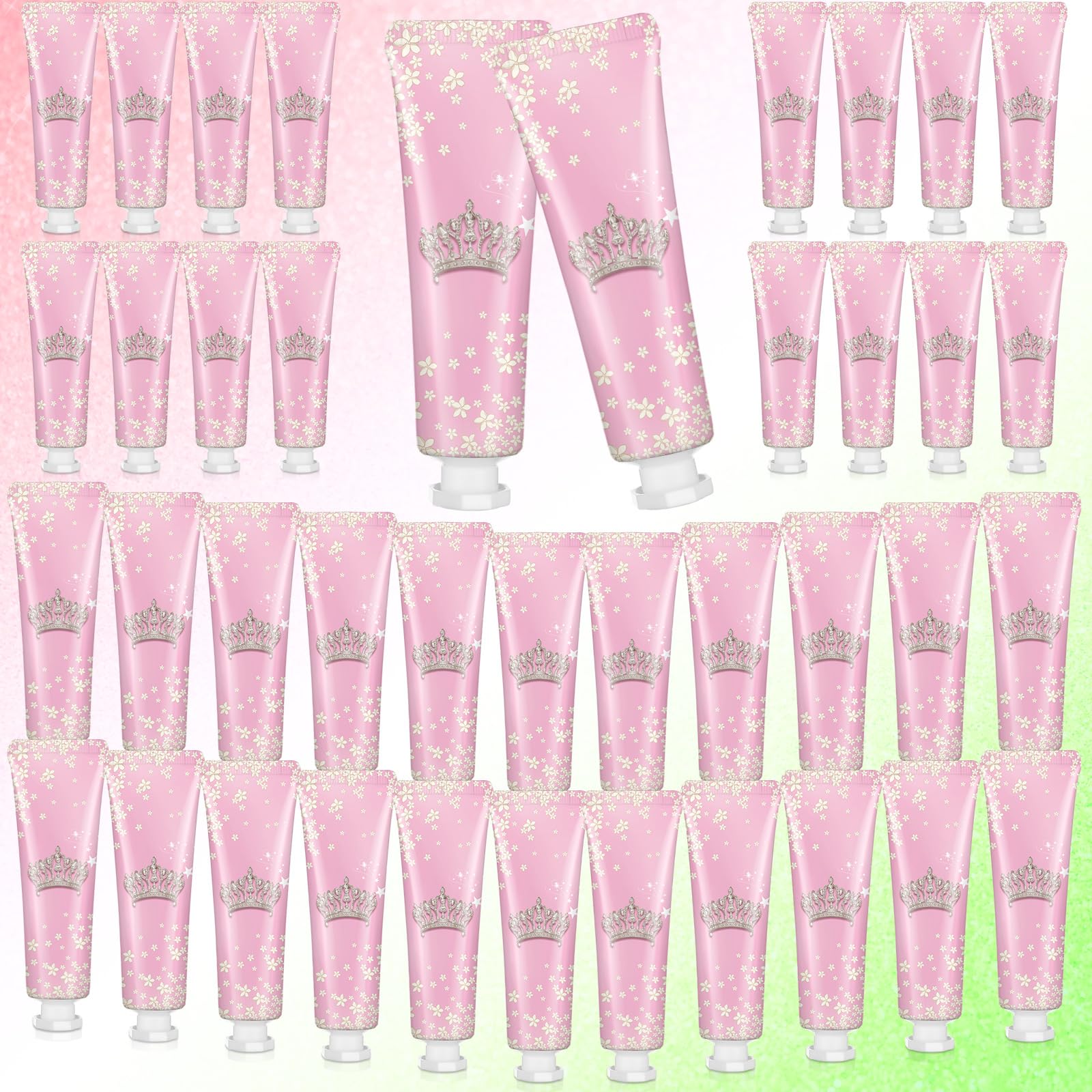 Photo 1 of Loopeer Magic Witch Hand Cream Bulk Witch and Princess Halloween Baby Shower Party Favors Pink and Green Hydrating Mini Hand Lotion with Rose Scent for Thank You Gifts, 1 oz Travel Size(36 Pcs,Crown)
