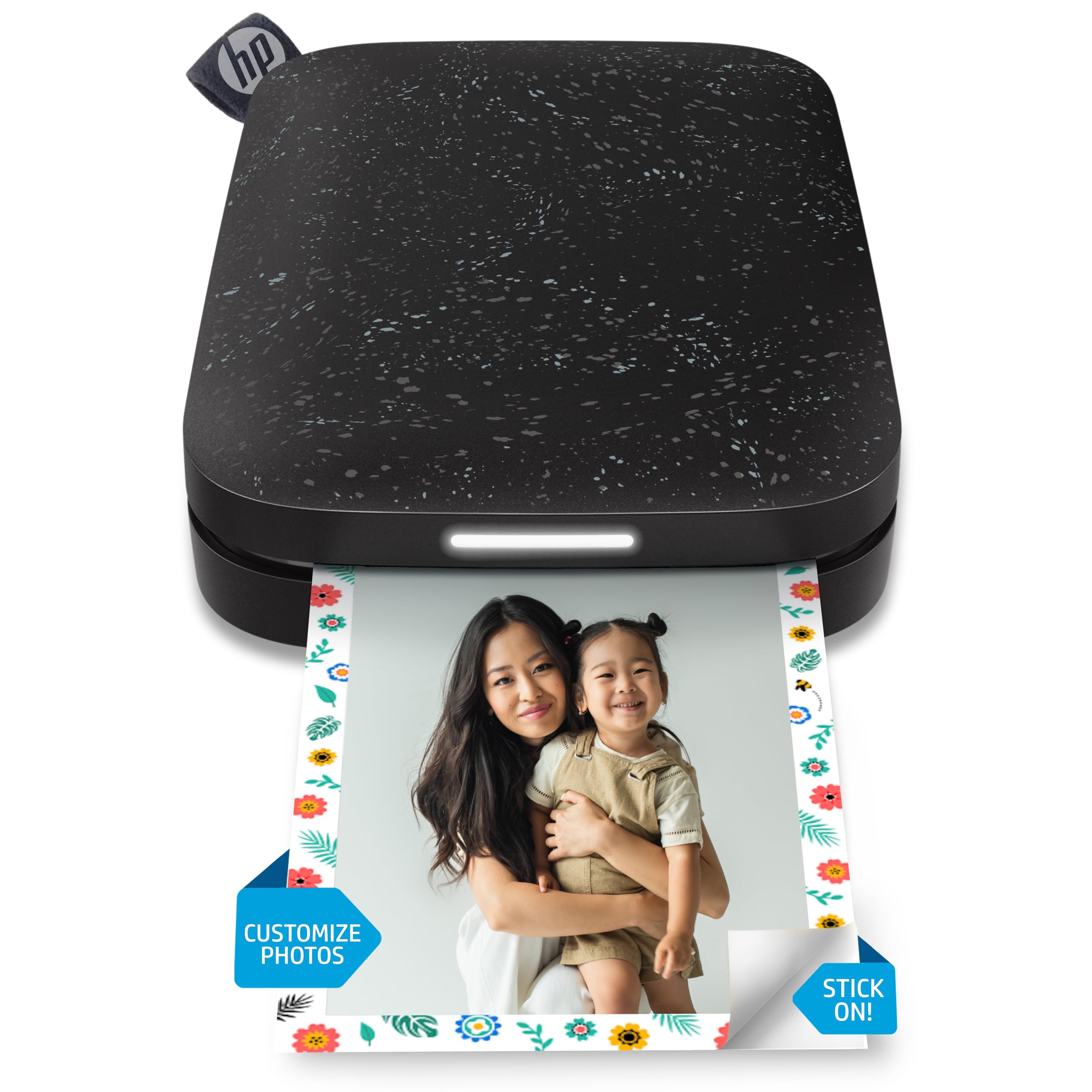 HP Sprocket 2x3 (5.1x7.5 cm) Instant Smartphone Photo Printer, Portable Color Wireless Mobile Printer, Zink Sticky-Back Photos, Print from App on Compatible iOS & Android Devices with Bluetooth, Black