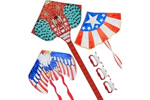 ACINA 3 Pack Large Kites - Red Giant Snake Kite National Flag Delta, Sea Eagle Kites with Long Colorful Tail Easy to Fly Single Line Kite with Flying Tools, Great Gift for Kids Adults Age 3 4 5 6 and Up