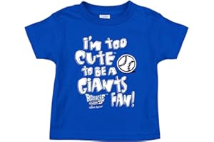 Smack Apparel Los Angeles Baseball Fans. I'm Too Cute (Anti-Giants) Royal Onesie or Toddler Tee (NB-7T)